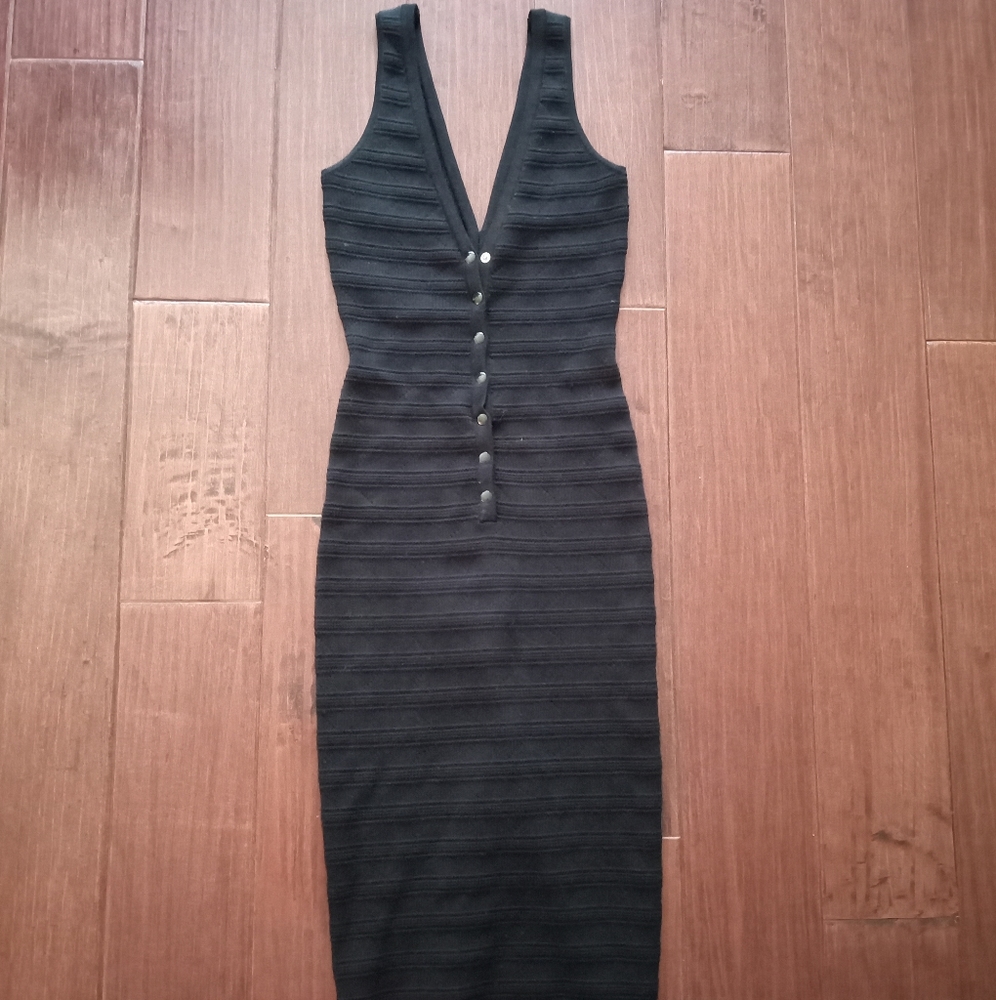 Black wool dress